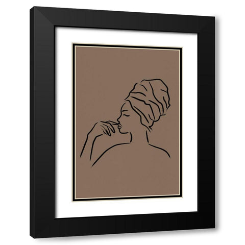 Contemplation Black Modern Wood Framed Art Print with Double Matting by JJ Design House