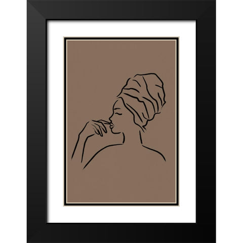 Contemplation Black Modern Wood Framed Art Print with Double Matting by JJ Design House