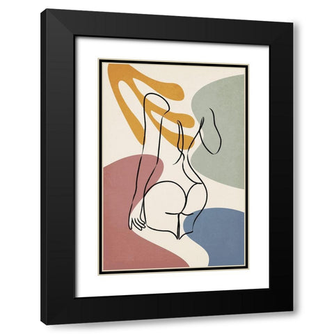Colorful Nude III Black Modern Wood Framed Art Print with Double Matting by JJ Design House