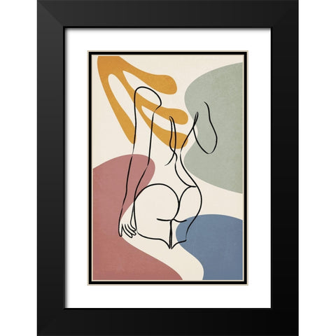 Colorful Nude III Black Modern Wood Framed Art Print with Double Matting by JJ Design House