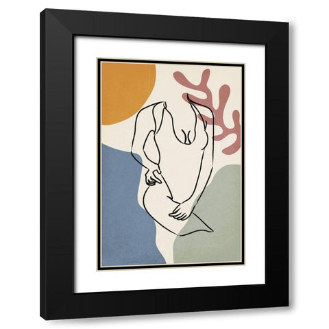 Colorful Nude IV Black Modern Wood Framed Art Print with Double Matting by JJ Design House