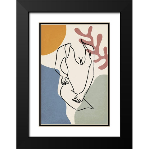 Colorful Nude IV Black Modern Wood Framed Art Print with Double Matting by JJ Design House