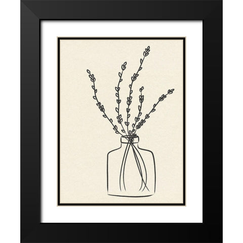 Flowers in Vase II Black Modern Wood Framed Art Print with Double Matting by JJ Design House