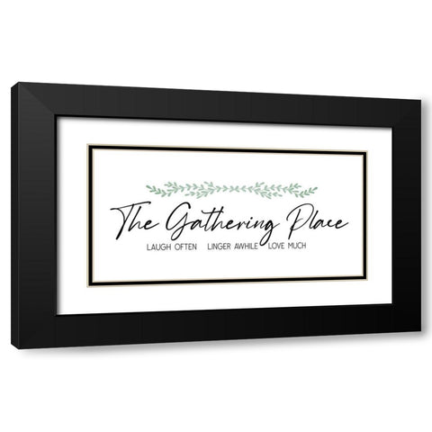 Gathering Place Black Modern Wood Framed Art Print with Double Matting by JJ Design House