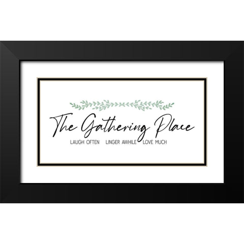 Gathering Place Black Modern Wood Framed Art Print with Double Matting by JJ Design House