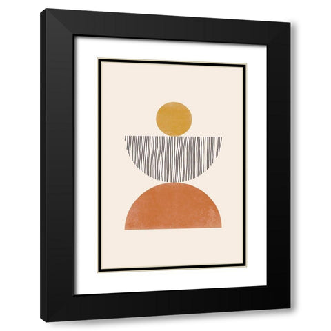 Midcentury Mod Black Modern Wood Framed Art Print with Double Matting by JJ Design House