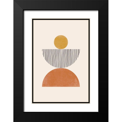 Midcentury Mod Black Modern Wood Framed Art Print with Double Matting by JJ Design House