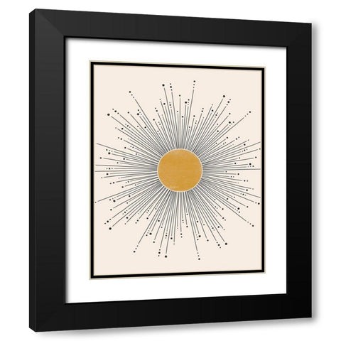 Midcentury Sun Black Modern Wood Framed Art Print with Double Matting by JJ Design House