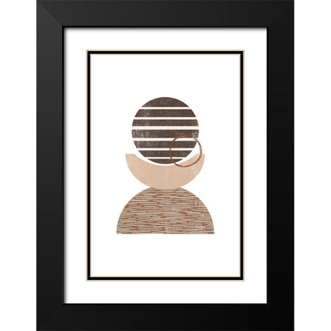 Mod Century Black Modern Wood Framed Art Print with Double Matting by JJ Design House