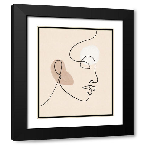 About Face Black Modern Wood Framed Art Print with Double Matting by JJ Design House