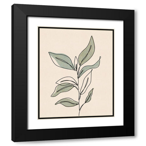 Leaflet Black Modern Wood Framed Art Print with Double Matting by JJ Design House