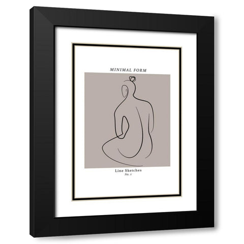 Figuratively Black Modern Wood Framed Art Print with Double Matting by JJ Design House