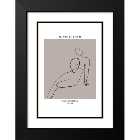 Figuratively III Black Modern Wood Framed Art Print with Double Matting by JJ Design House