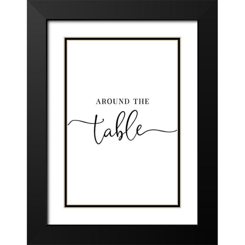 Around the Table Black Modern Wood Framed Art Print with Double Matting by JJ Design House