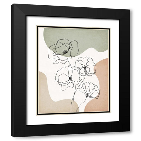 Poppies III Black Modern Wood Framed Art Print with Double Matting by JJ Design House