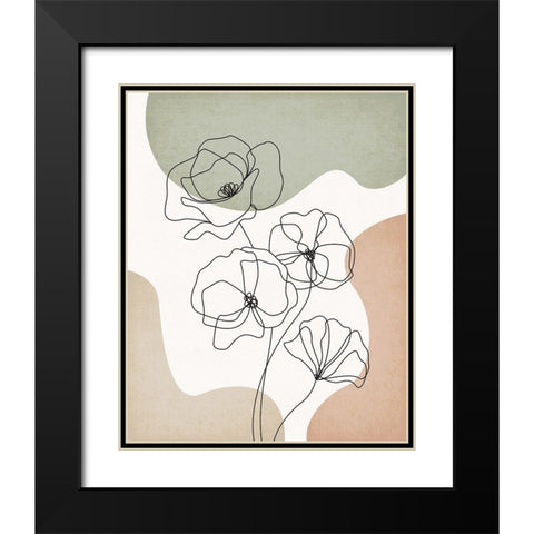 Poppies III Black Modern Wood Framed Art Print with Double Matting by JJ Design House
