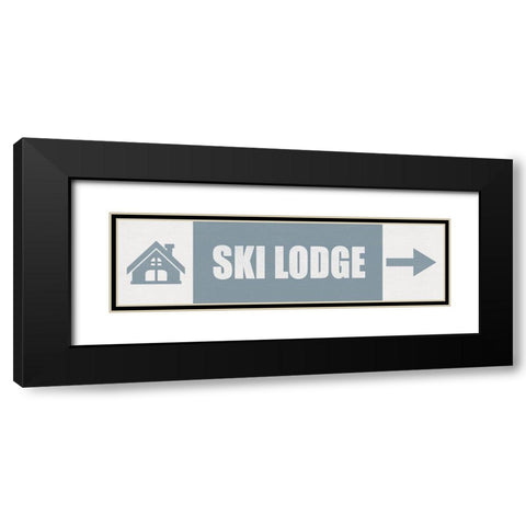 Ski Lodge Black Modern Wood Framed Art Print with Double Matting by JJ Design House