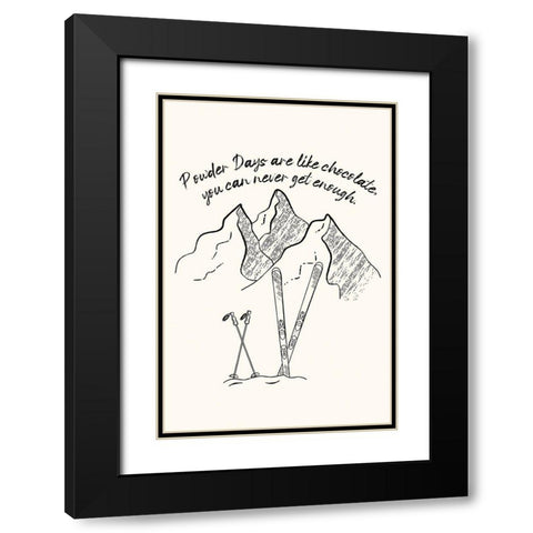 Powder Days Black Modern Wood Framed Art Print with Double Matting by JJ Design House