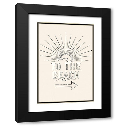 The Beach Black Modern Wood Framed Art Print with Double Matting by JJ Design