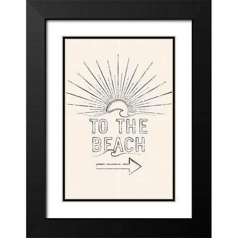 The Beach Black Modern Wood Framed Art Print with Double Matting by JJ Design
