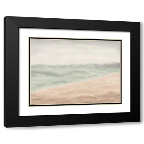 Soft Mod Ocean Black Modern Wood Framed Art Print with Double Matting by JJ Design House