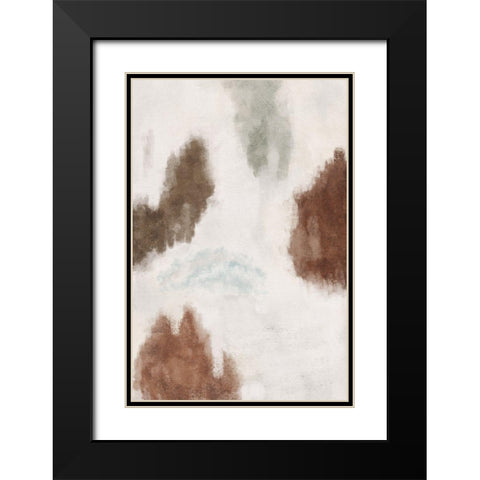 Neutral Warm Abstract Black Modern Wood Framed Art Print with Double Matting by JJ Design House