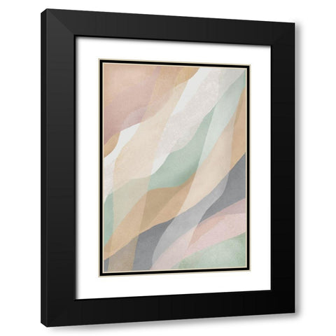 Soft Mods II Black Modern Wood Framed Art Print with Double Matting by JJ Design House