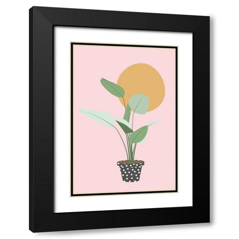 Planted Spotted Potted Black Modern Wood Framed Art Print with Double Matting by JJ Design