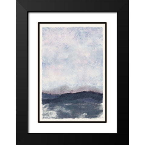 Blue Mountains Black Modern Wood Framed Art Print with Double Matting by JJ Design