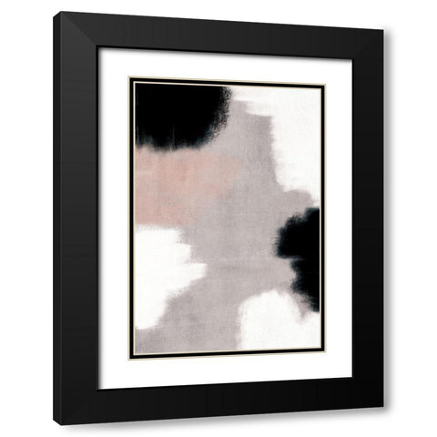 Abstract Neutral I Black Modern Wood Framed Art Print with Double Matting by JJ Design