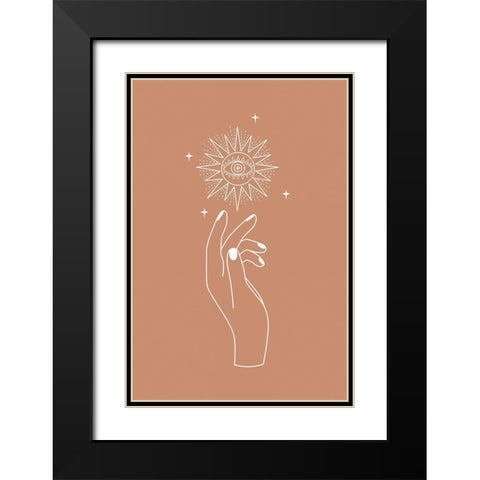 Eye Hand Black Modern Wood Framed Art Print with Double Matting by JJ Design