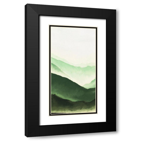 Emerald Mountains Black Modern Wood Framed Art Print with Double Matting by JJ Design House