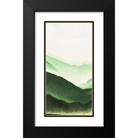 Emerald Mountains Black Modern Wood Framed Art Print with Double Matting by JJ Design House