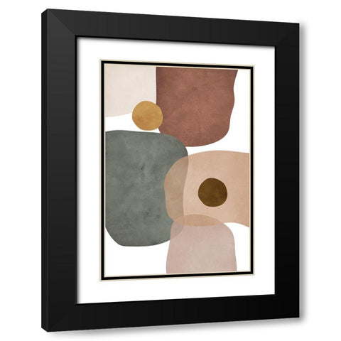 Earth Tones Black Modern Wood Framed Art Print with Double Matting by JJ Design