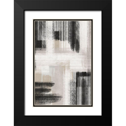 BW Abstract II Black Modern Wood Framed Art Print with Double Matting by JJ Design