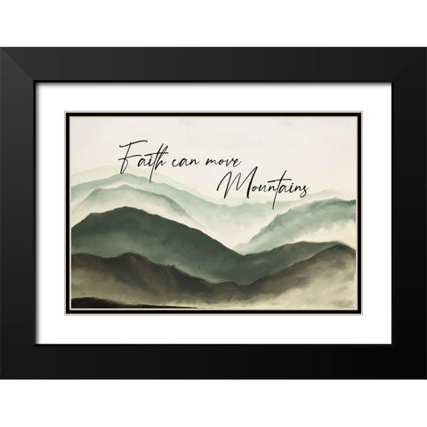 Move Mountains Black Modern Wood Framed Art Print with Double Matting by JJ Design
