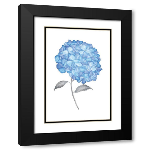 Blue Flower II Black Modern Wood Framed Art Print with Double Matting by JJ Design