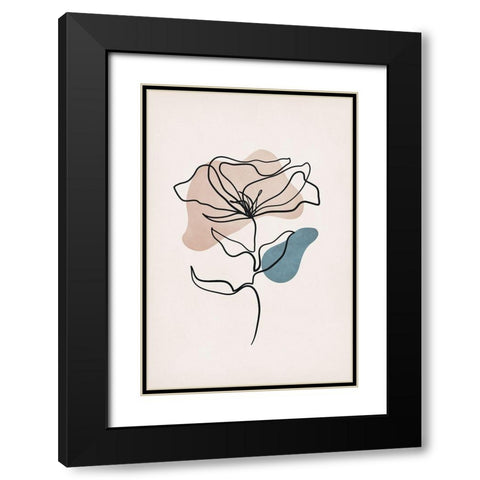 Boho in Bloom Black Modern Wood Framed Art Print with Double Matting by JJ Design