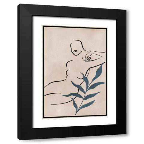 Boho in Bloom II Black Modern Wood Framed Art Print with Double Matting by JJ Design