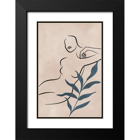 Boho in Bloom II Black Modern Wood Framed Art Print with Double Matting by JJ Design