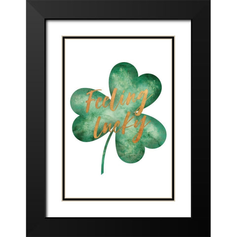 Feeling Lucky Black Modern Wood Framed Art Print with Double Matting by JJ Design