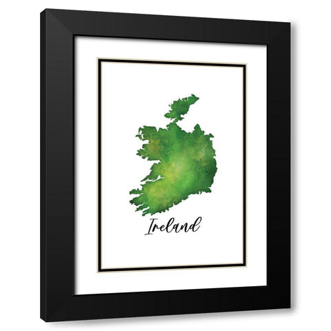 Ireland Black Modern Wood Framed Art Print with Double Matting by JJ Design
