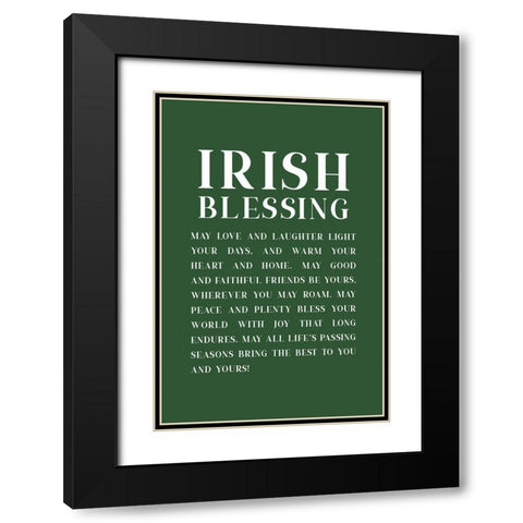 Irish Blessing Black Modern Wood Framed Art Print with Double Matting by JJ Design