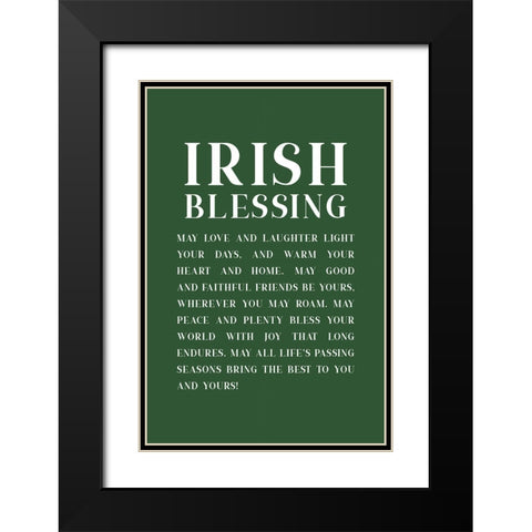 Irish Blessing Black Modern Wood Framed Art Print with Double Matting by JJ Design