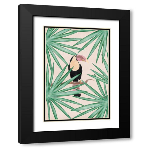 Toucan Black Modern Wood Framed Art Print with Double Matting by JJ Design