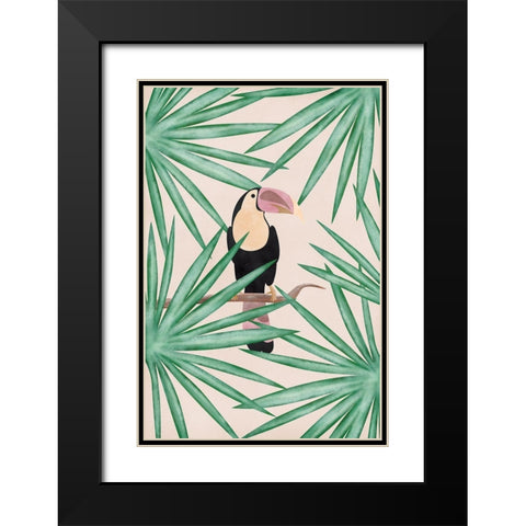 Toucan Black Modern Wood Framed Art Print with Double Matting by JJ Design