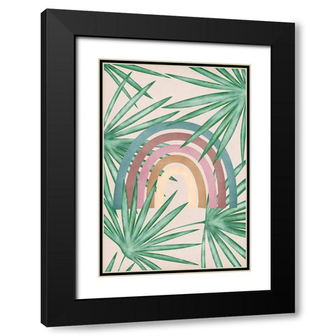 Rainbow Black Modern Wood Framed Art Print with Double Matting by JJ Design