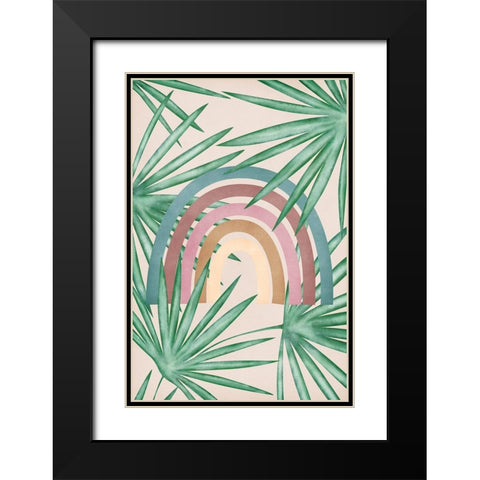Rainbow Black Modern Wood Framed Art Print with Double Matting by JJ Design