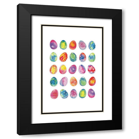 Easter Eggs Black Modern Wood Framed Art Print with Double Matting by JJ Design