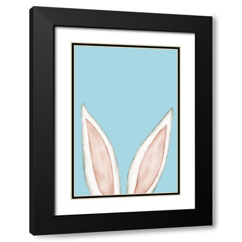 Bunny Ears Black Modern Wood Framed Art Print with Double Matting by JJ Design